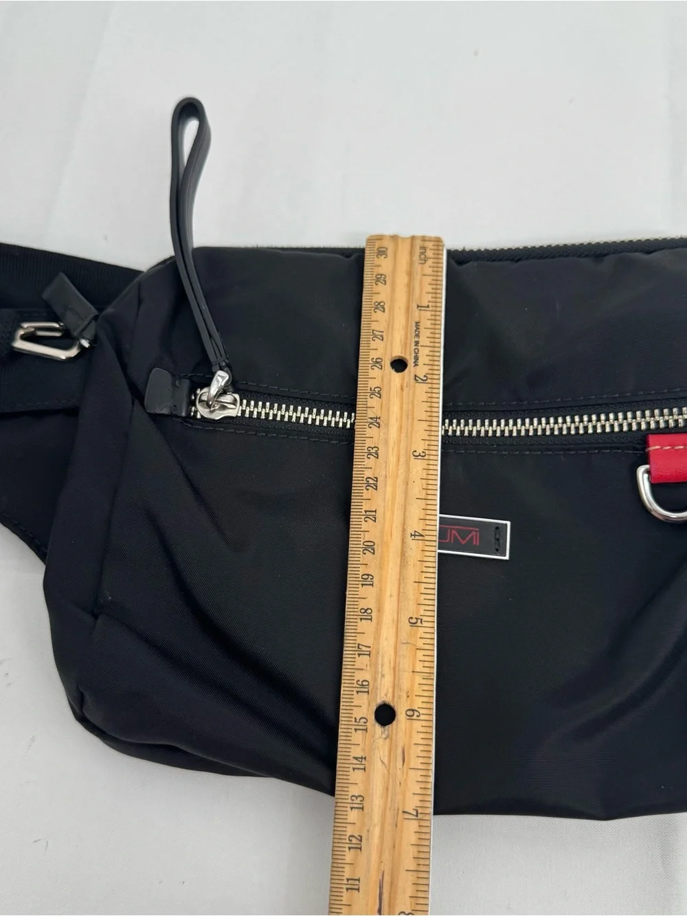TUMI Belt Bag Fanny Pack Black Nylon Voyageur Adjustable Strap Unisex Adult